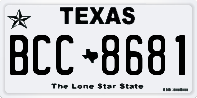 TX license plate BCC8681