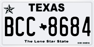 TX license plate BCC8684
