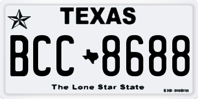 TX license plate BCC8688