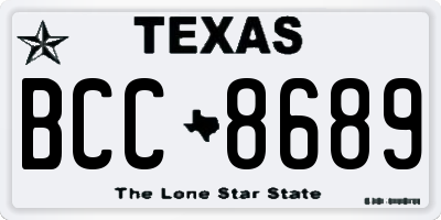 TX license plate BCC8689