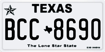 TX license plate BCC8690