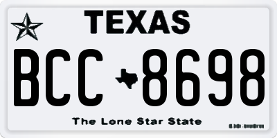 TX license plate BCC8698