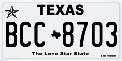TX license plate BCC8703