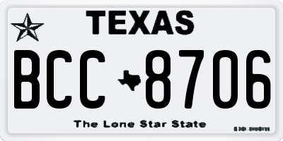 TX license plate BCC8706