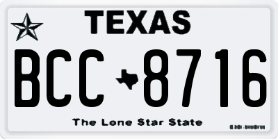 TX license plate BCC8716