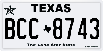 TX license plate BCC8743