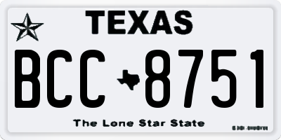 TX license plate BCC8751