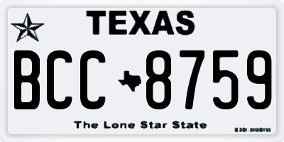 TX license plate BCC8759