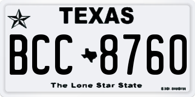 TX license plate BCC8760