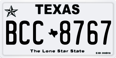 TX license plate BCC8767