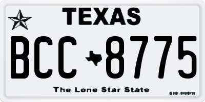 TX license plate BCC8775