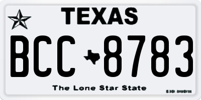 TX license plate BCC8783