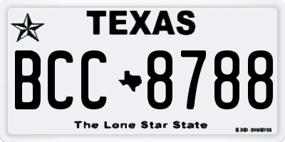 TX license plate BCC8788