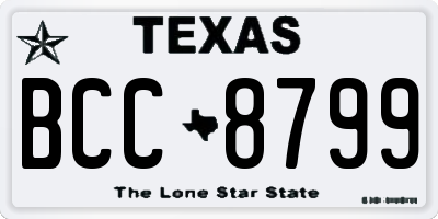 TX license plate BCC8799