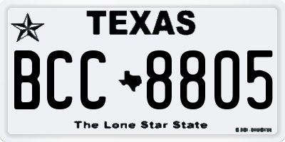 TX license plate BCC8805