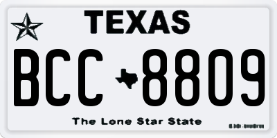 TX license plate BCC8809