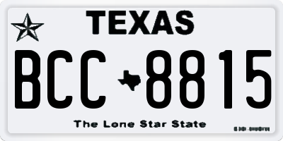 TX license plate BCC8815