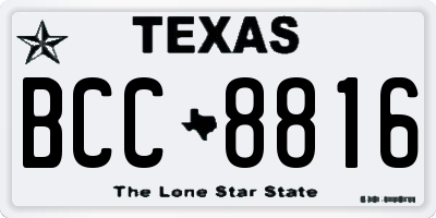 TX license plate BCC8816