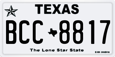 TX license plate BCC8817