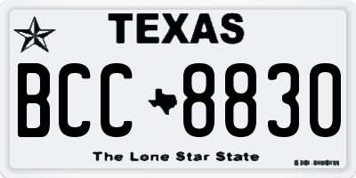 TX license plate BCC8830