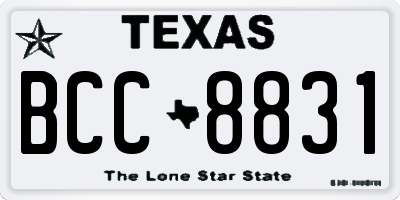 TX license plate BCC8831