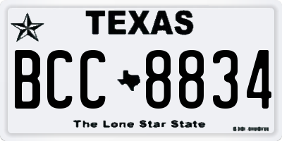 TX license plate BCC8834