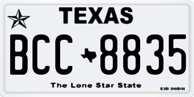 TX license plate BCC8835