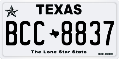TX license plate BCC8837