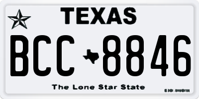 TX license plate BCC8846