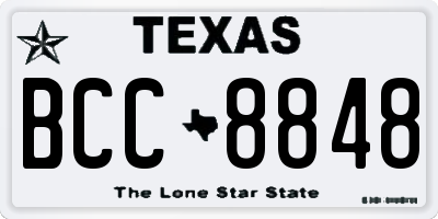 TX license plate BCC8848