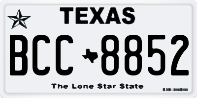 TX license plate BCC8852