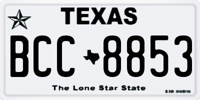 TX license plate BCC8853