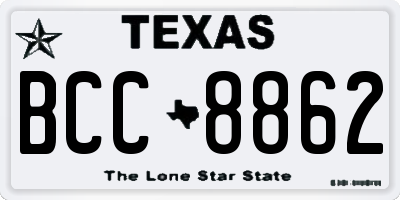 TX license plate BCC8862