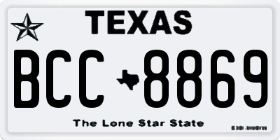 TX license plate BCC8869