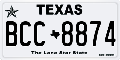 TX license plate BCC8874