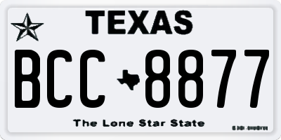 TX license plate BCC8877