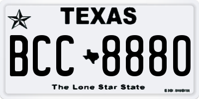 TX license plate BCC8880