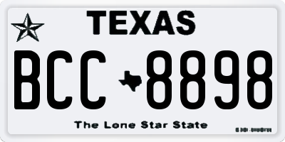 TX license plate BCC8898