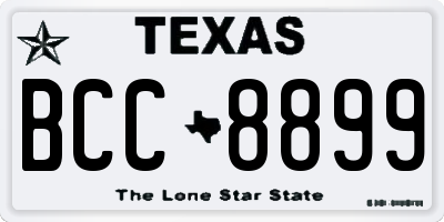 TX license plate BCC8899