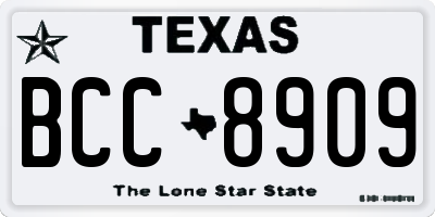 TX license plate BCC8909
