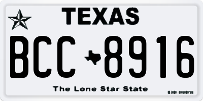 TX license plate BCC8916