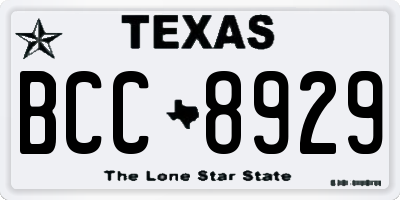 TX license plate BCC8929