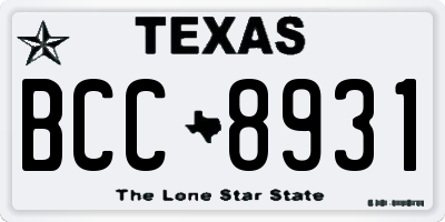 TX license plate BCC8931