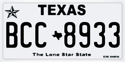 TX license plate BCC8933