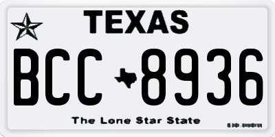TX license plate BCC8936