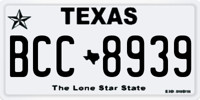 TX license plate BCC8939