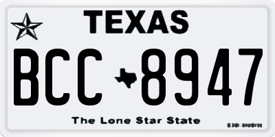 TX license plate BCC8947