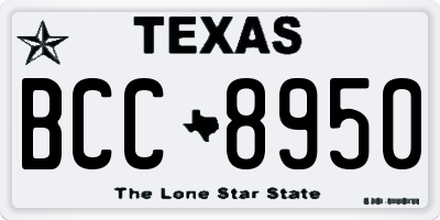 TX license plate BCC8950