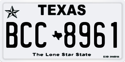 TX license plate BCC8961