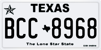 TX license plate BCC8968
